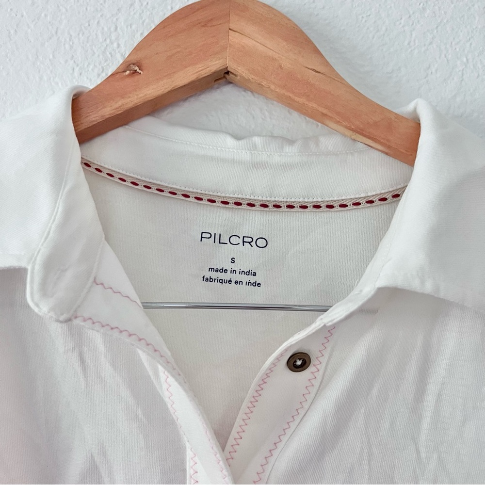 Anthropologie Pilcro Bonfire Rugby Ruffle Peplum Top in Pink Sz S NWOT - Picture 5 of 7